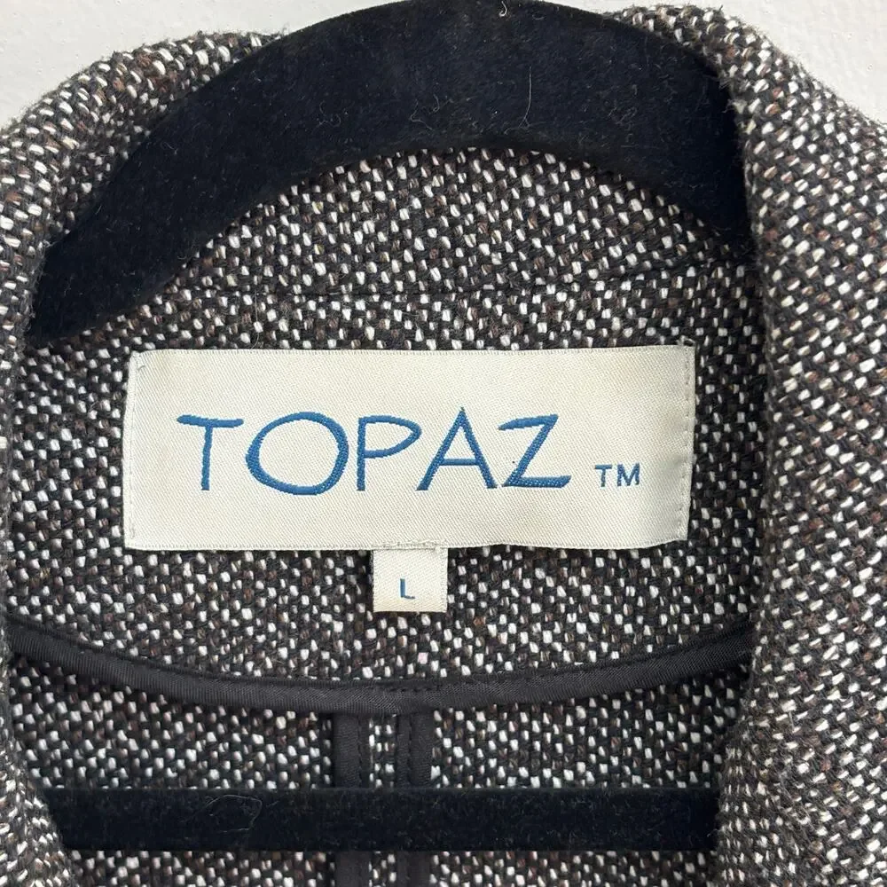 Vintage Classic Wool Tweed Oversized Sport Coat Jacket Blazer Women’s Size Large - Picture 2 of 9